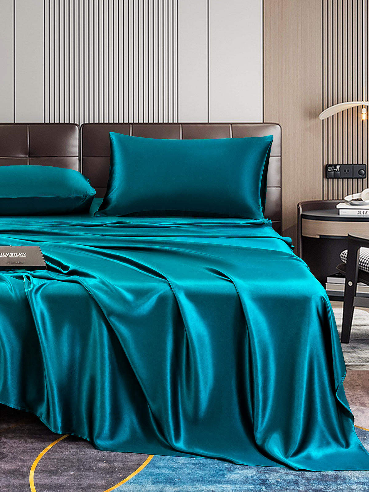 [Verde Acqua] SilkSilky-IT 22Momme Seta pura Bedding Set 006