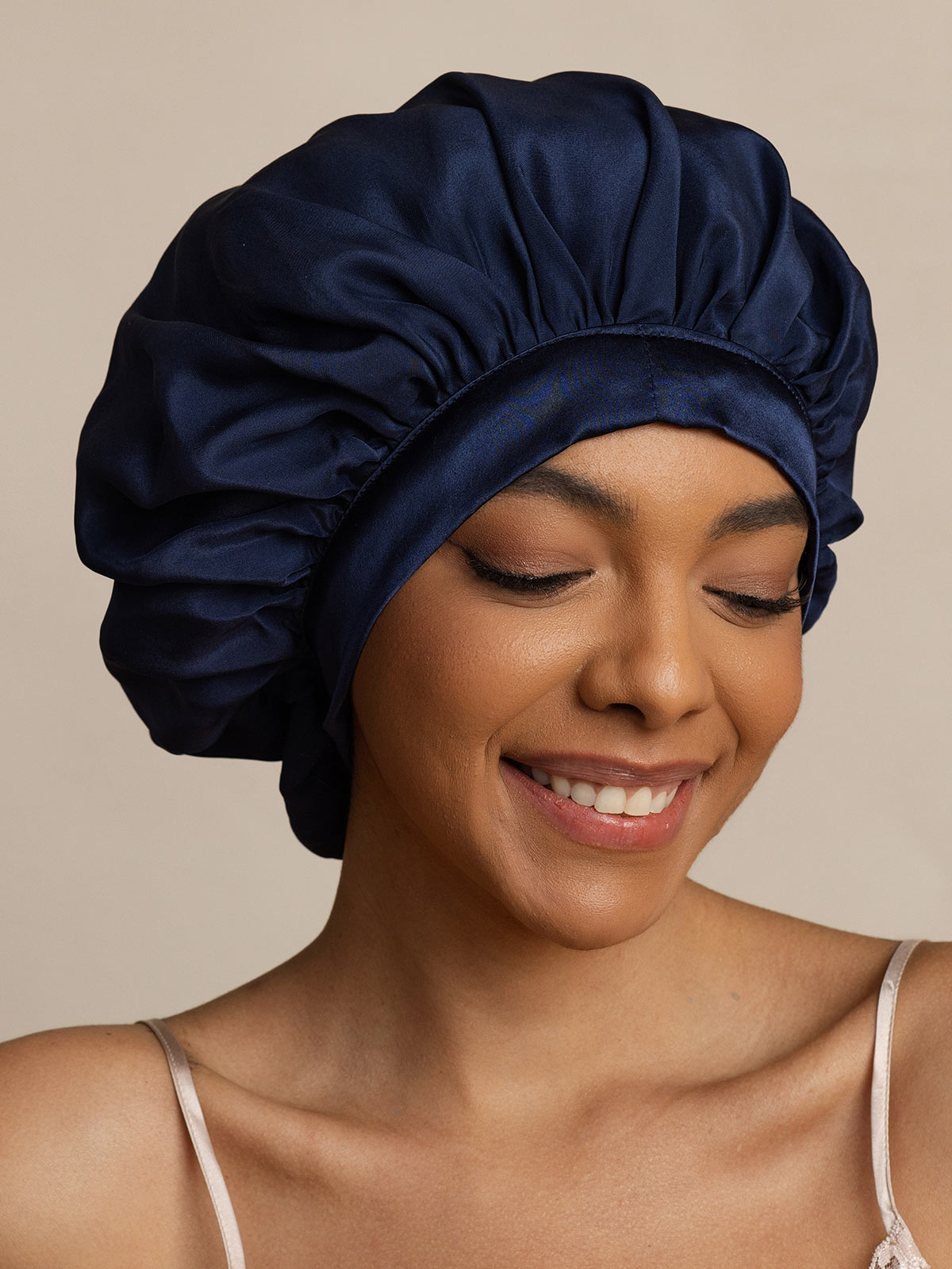 SilkSilky-IT Seta pura Sleep Cap BluAcuro 004