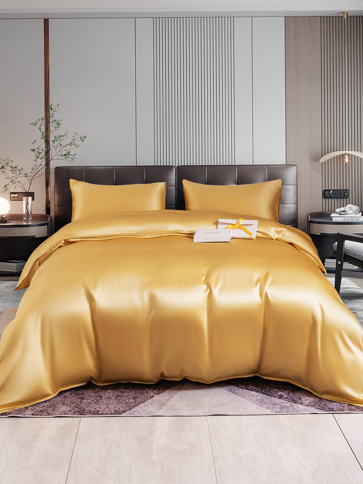 [Champagne] SilkSilky-IT 22Momme Seta pura Bedding Set 002