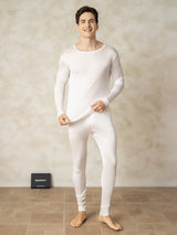 [Bianco] SilkSilky-IT Long Sleeve Round Neck Intimo Lungo Uomo 001