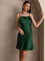 [Verde] SilkSilky-IT Sleeveless Cowl Neck Vestiti da donna 005