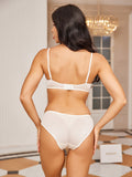 SilkSilky IT Maglia di seta Bra&Panty Set Bianco 003