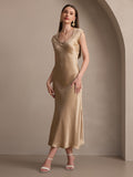 SilkSilky IT19MommeSetaSenzamanicheDressChampagne005