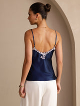 [Blu Scuro] SilkSilky-IT Sleeveless V Neck Cami 002