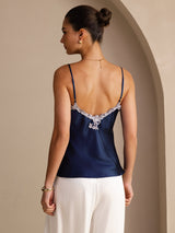 [Blu Scuro] SilkSilky-IT Sleeveless V Neck Cami 002