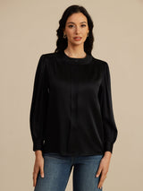 [Nero] SilkSilky-IT 19Momme Long Sleeve Round Neck Camicette 003