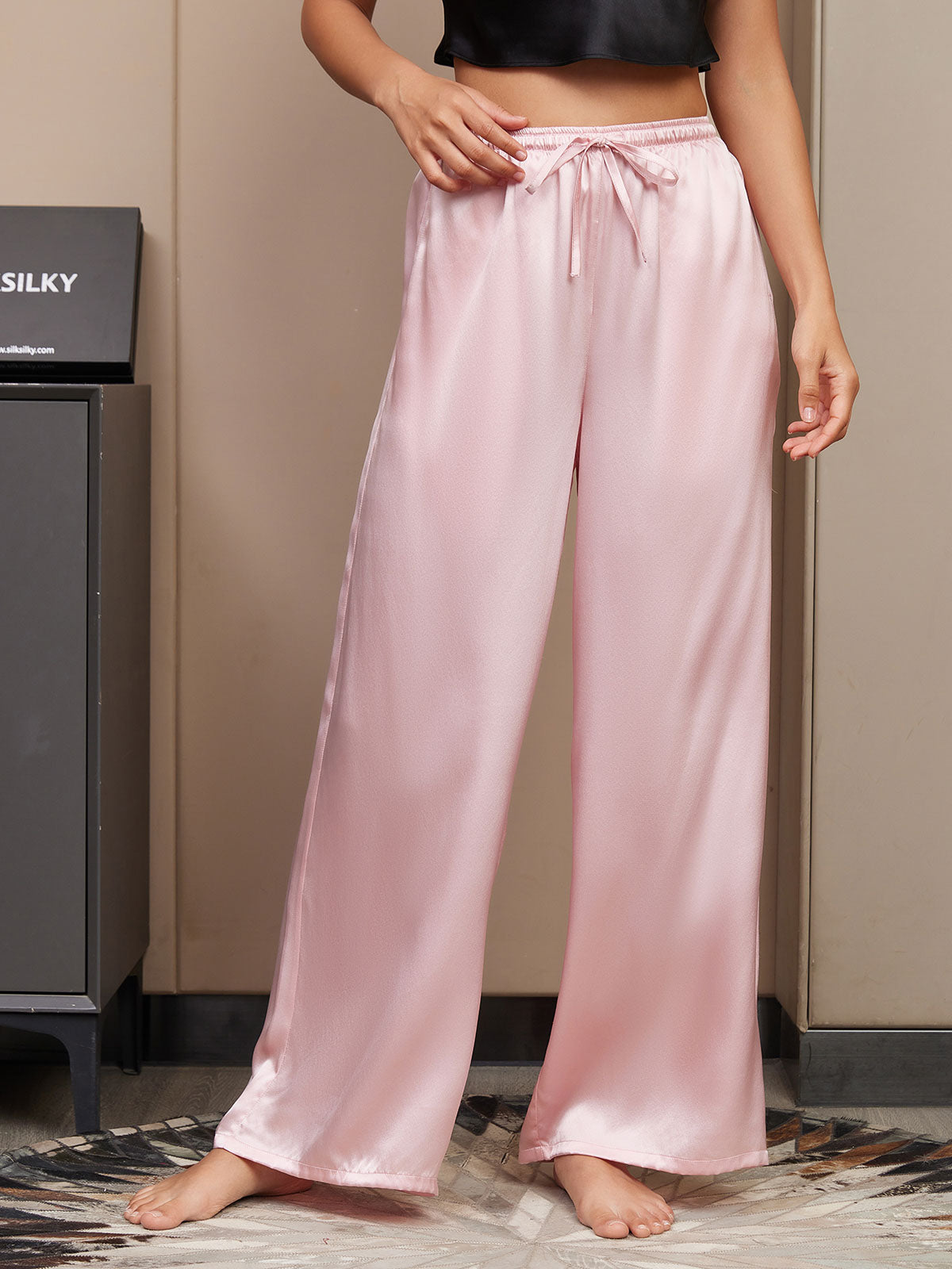 [Rosa] SilkSilky-IT Seta pura Womens Pants 001