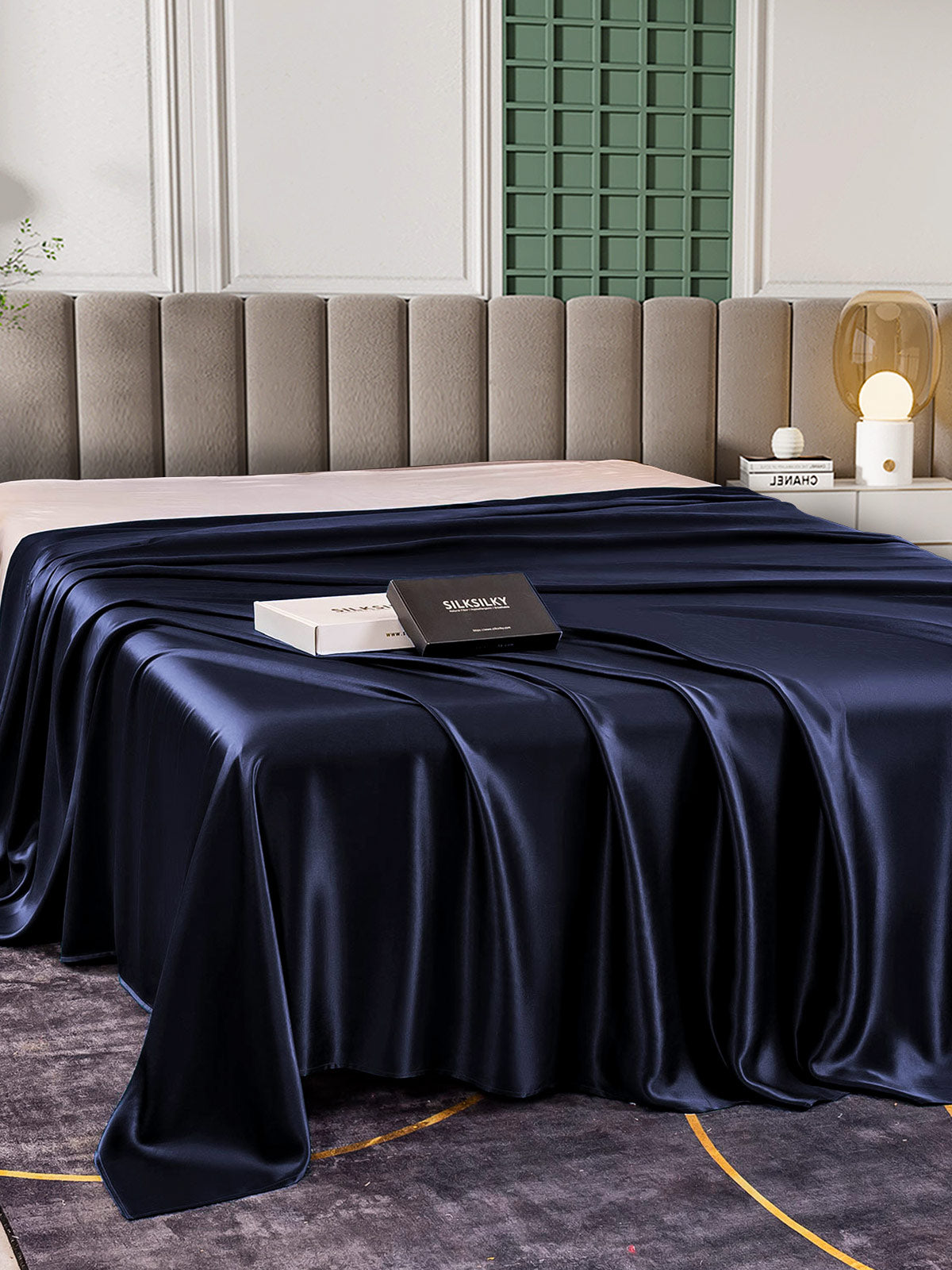 [Blu Scuro] SilkSilky-IT 25Momme Seta pura Sheet 003