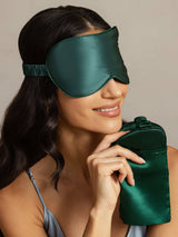 [Verde Scuro] SilkSilky-IT Mascherina da Notte 002