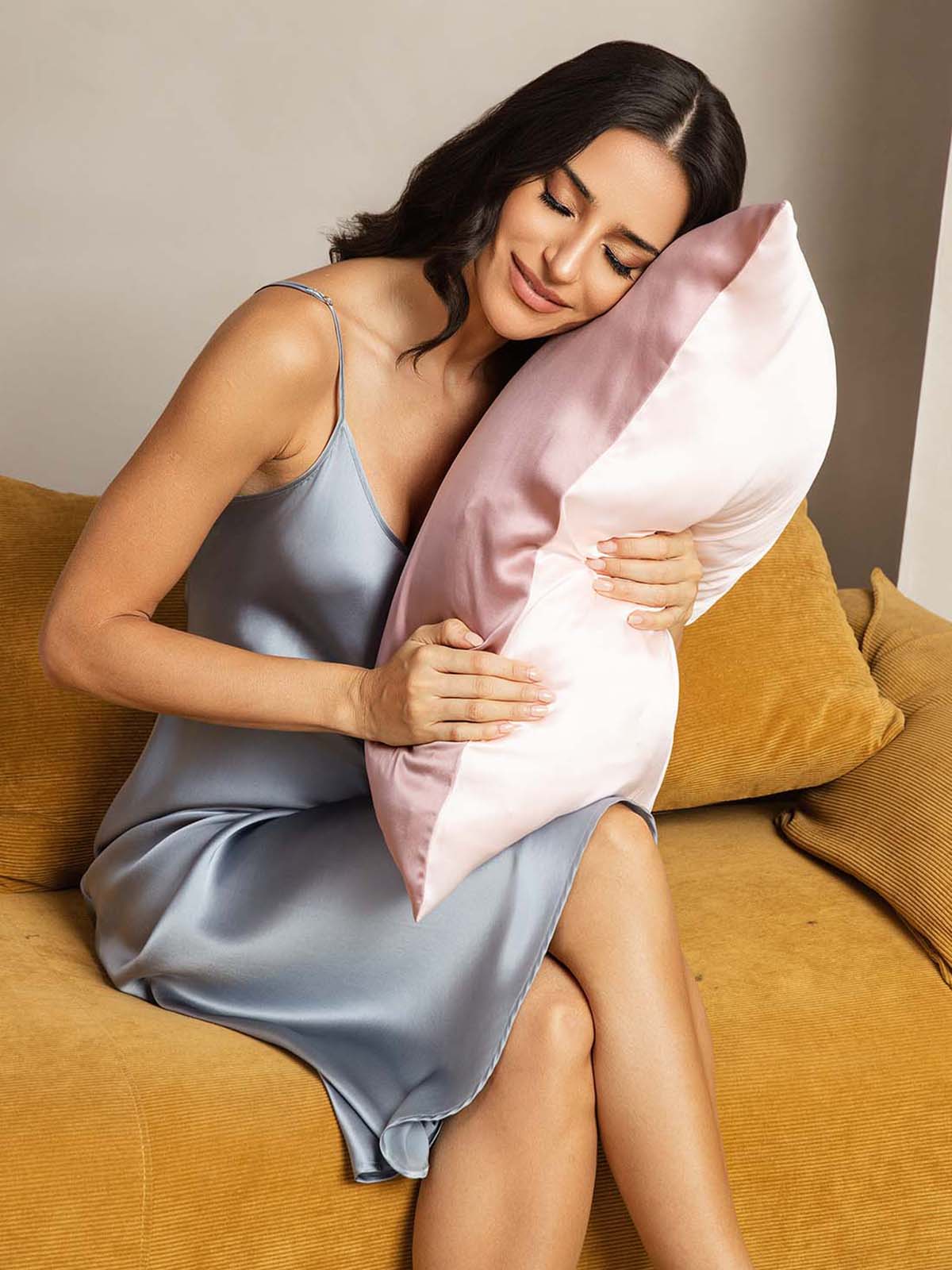 [MalvaPallido+RosaChiaro] SilkSilky-IT 22Momme Seta pura Pillowcase 003