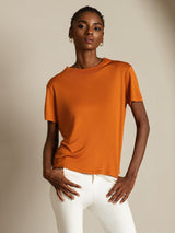 [Arancia] SilkSilky-IT Short Sleeve Magliette donna 005