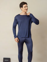 [Blu Scuro] SilkSilky-IT Long Sleeve Round Neck Intimo Lungo Uomo 003
