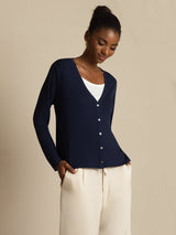 [Blu Scuro] SilkSilky-IT Long Sleeve Cardigan Donna 003