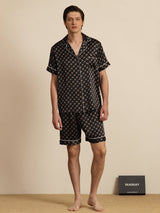 [Catena Nera] SilkSilky-IT Short Sleeve Lapel Collar Pigiami da uomo 007