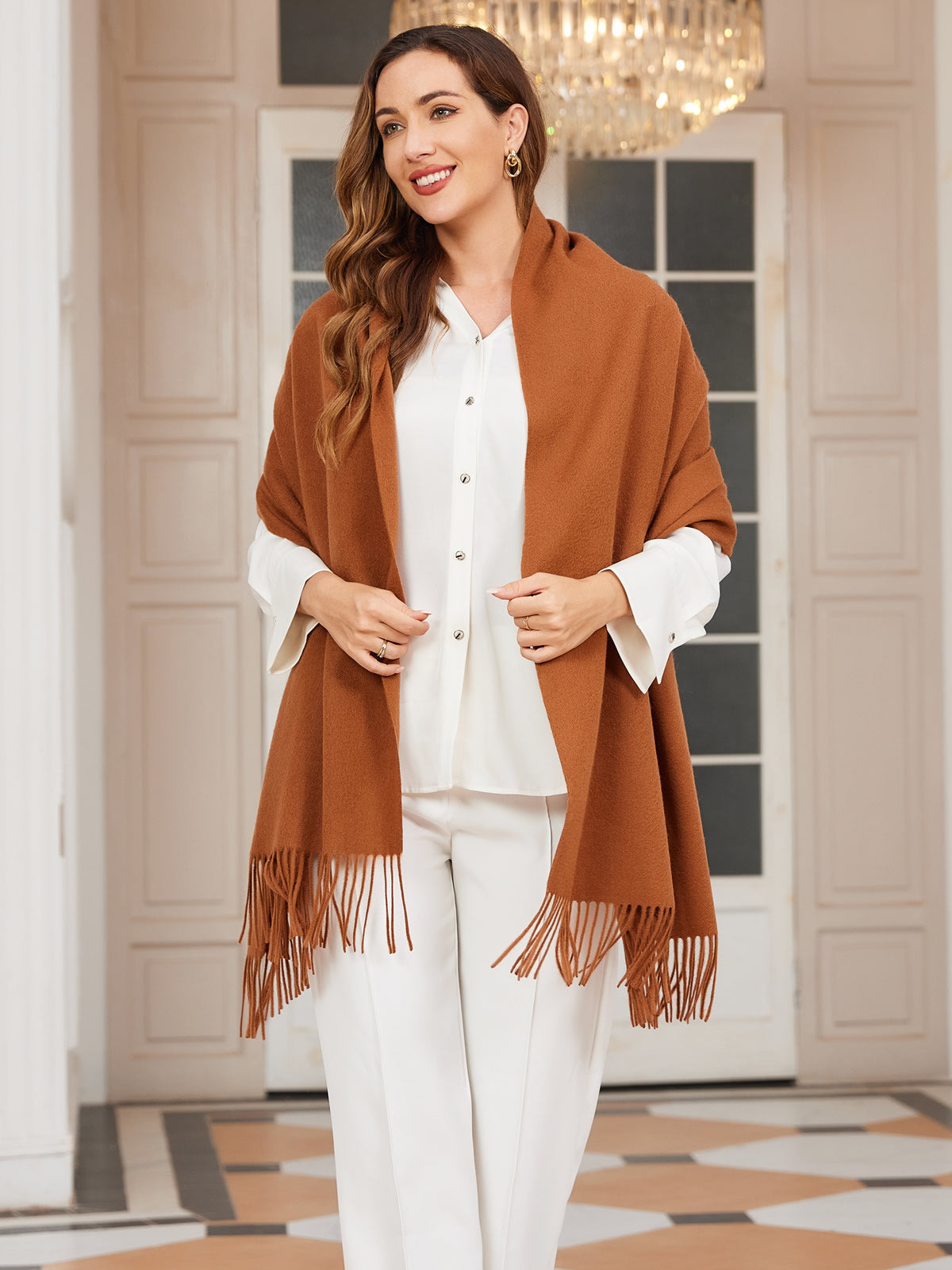 [Marrone] SilkSilky-IT Lana Scarf 003