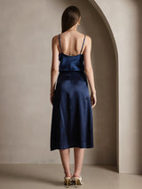 [Blu Scuro] SilkSilky-IT Spaghetti Strap V Neck Cami 002