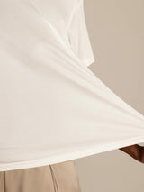 [Bianco] SilkSilky-IT Maniche Corte Scollo rotondo Magliette donna 005