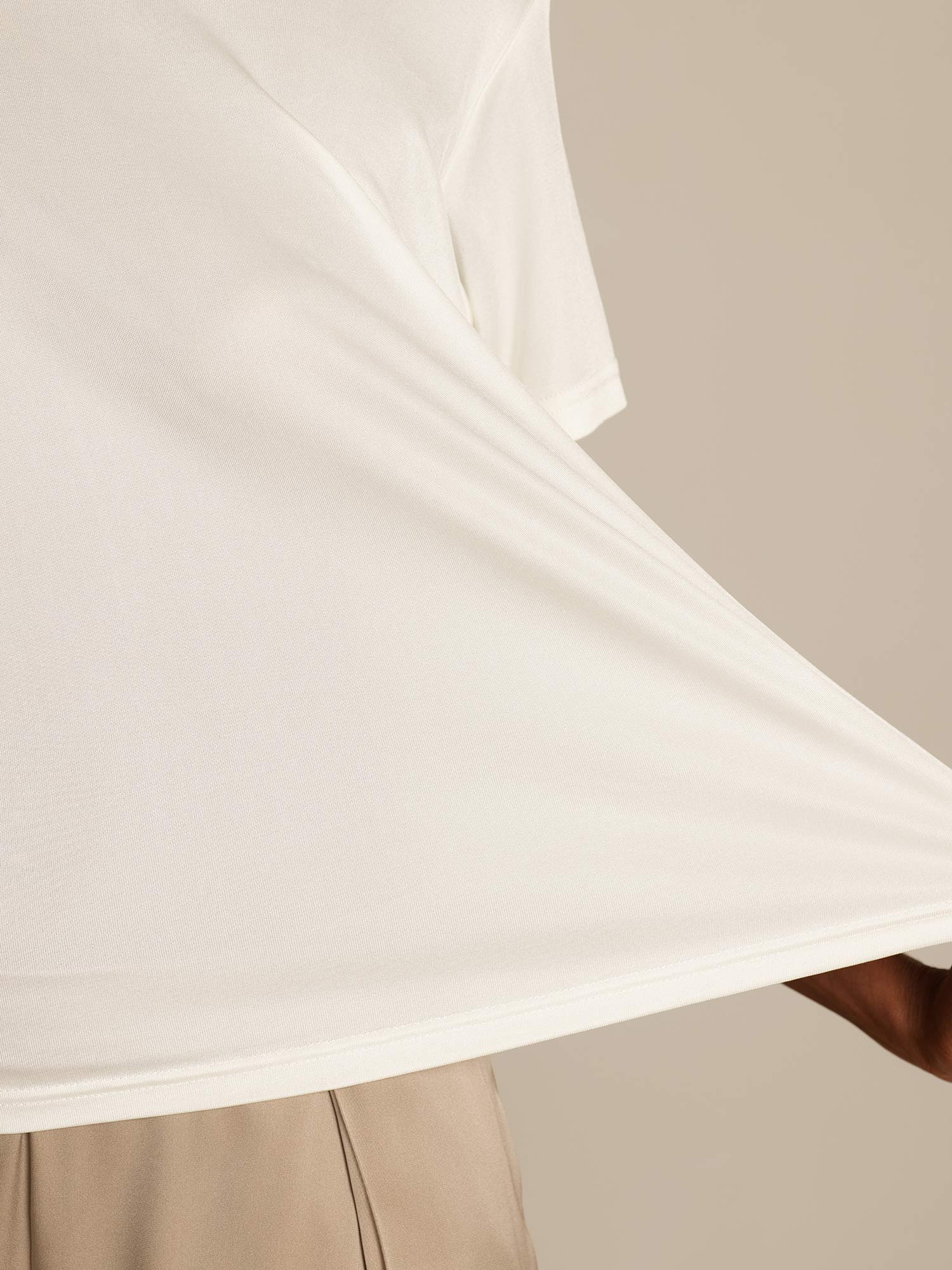 [Bianco] SilkSilky-IT Maglia di seta Womens T-Shirt 005