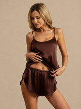 [Marrone] SilkSilky-IT Spaghetti Strap Set di Bretelle 003
