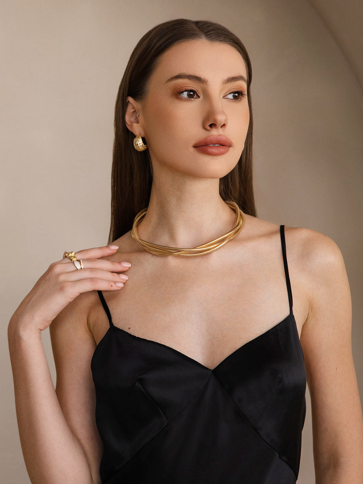 [Nero] SilkSilky-IT 19Momme Seta pura Collo a V Vestiti da donna 003