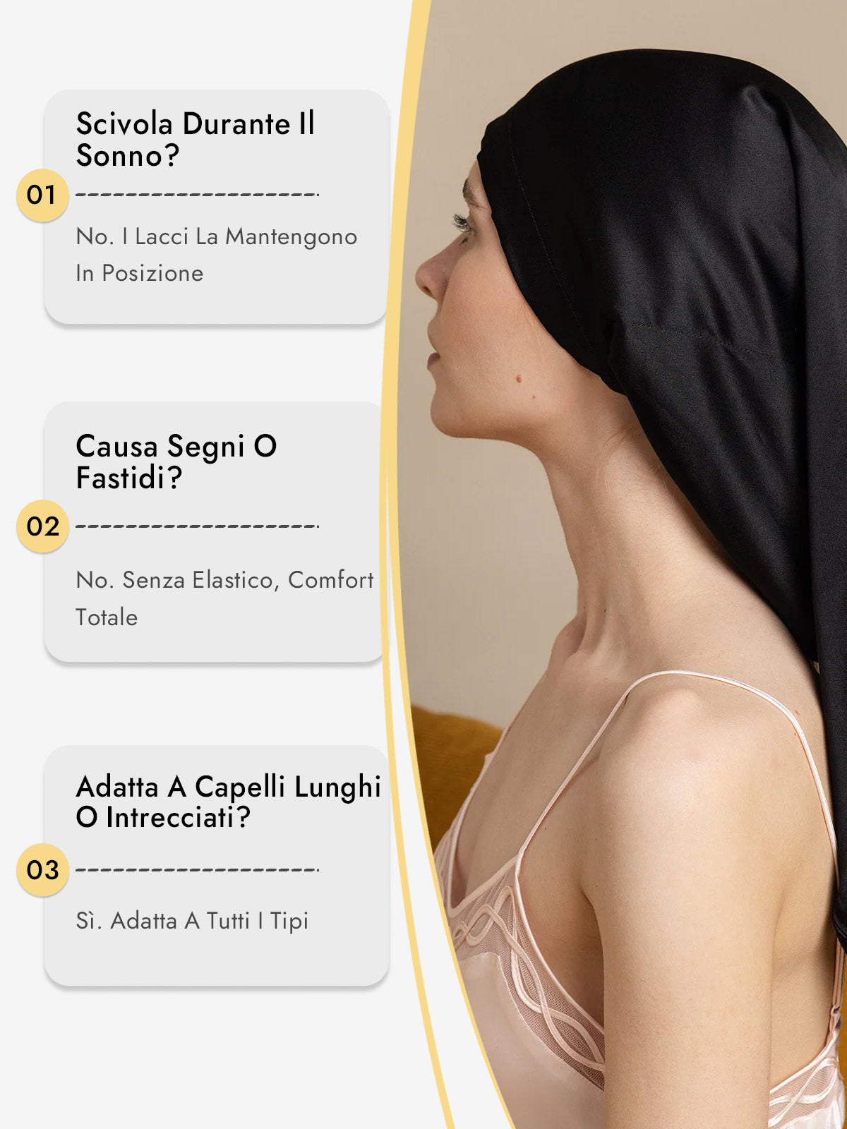 [Nero] SilkSilky-IT Cuffia di seta 008