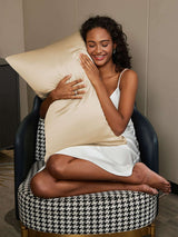 [Beige] SilkSilky-IT 19Momme Seta pura Pillowcase 002
