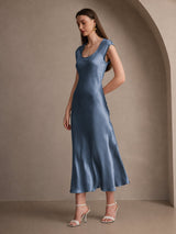 [Verde Petrolio Intenso] SilkSilky-IT Cap Sleeve Vestiti da donna 006