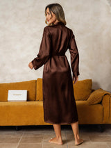[Marrone] SilkSilky-IT Long Sleeve Vestaglia da donna 002