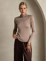 [Cachi] SilkSilky-IT Manica lunga Dolcevita Magliette donna 001
