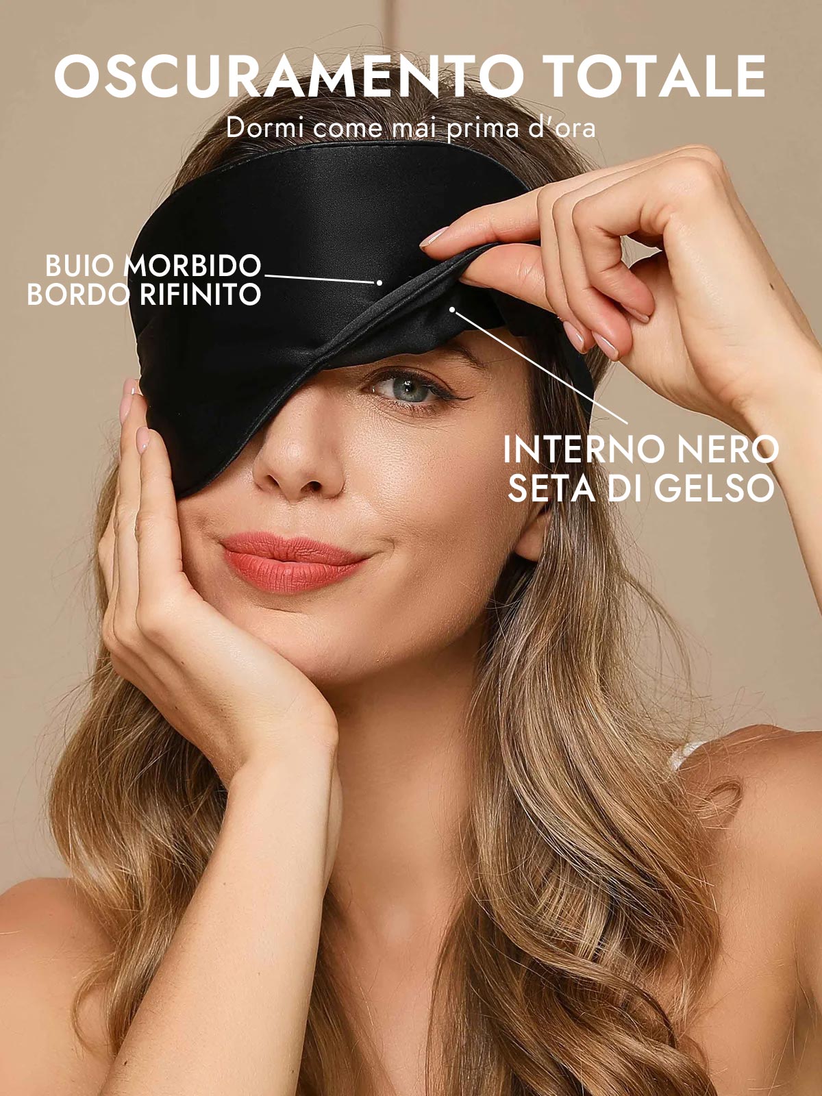 [Nero] SilkSilky-IT Mascherina da Notte 002