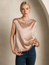 [Toscana] SilkSilky-IT Cap Sleeve Round Neck Magliette donna 007