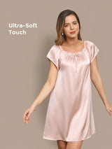 [Rosa Chiaro] SilkSilky-IT Cap Sleeve Square Neck Camicia da notte 001