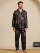 [Catena Nera] SilkSilky-IT Long Sleeve Lapel Collar Pigiami da uomo 006
