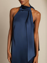 [Blu Scuro] SilkSilky-IT Sleeveless Halter Vestiti da donna 005