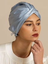 [Blu Acciaio] SilkSilky-IT 22Momme Cuffia di seta 001
