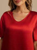 [Vino] SilkSilky-IT Half Sleeve V Neck Camicia da notte 005