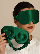 [Verde Scuro] SilkSilky-IT Mascherina da Notte 002