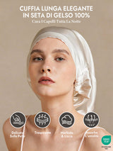 [Bianco] SilkSilky-IT Cuffia di seta 002