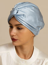 [Blu Acciaio] SilkSilky-IT 22Momme Cuffia di seta 007