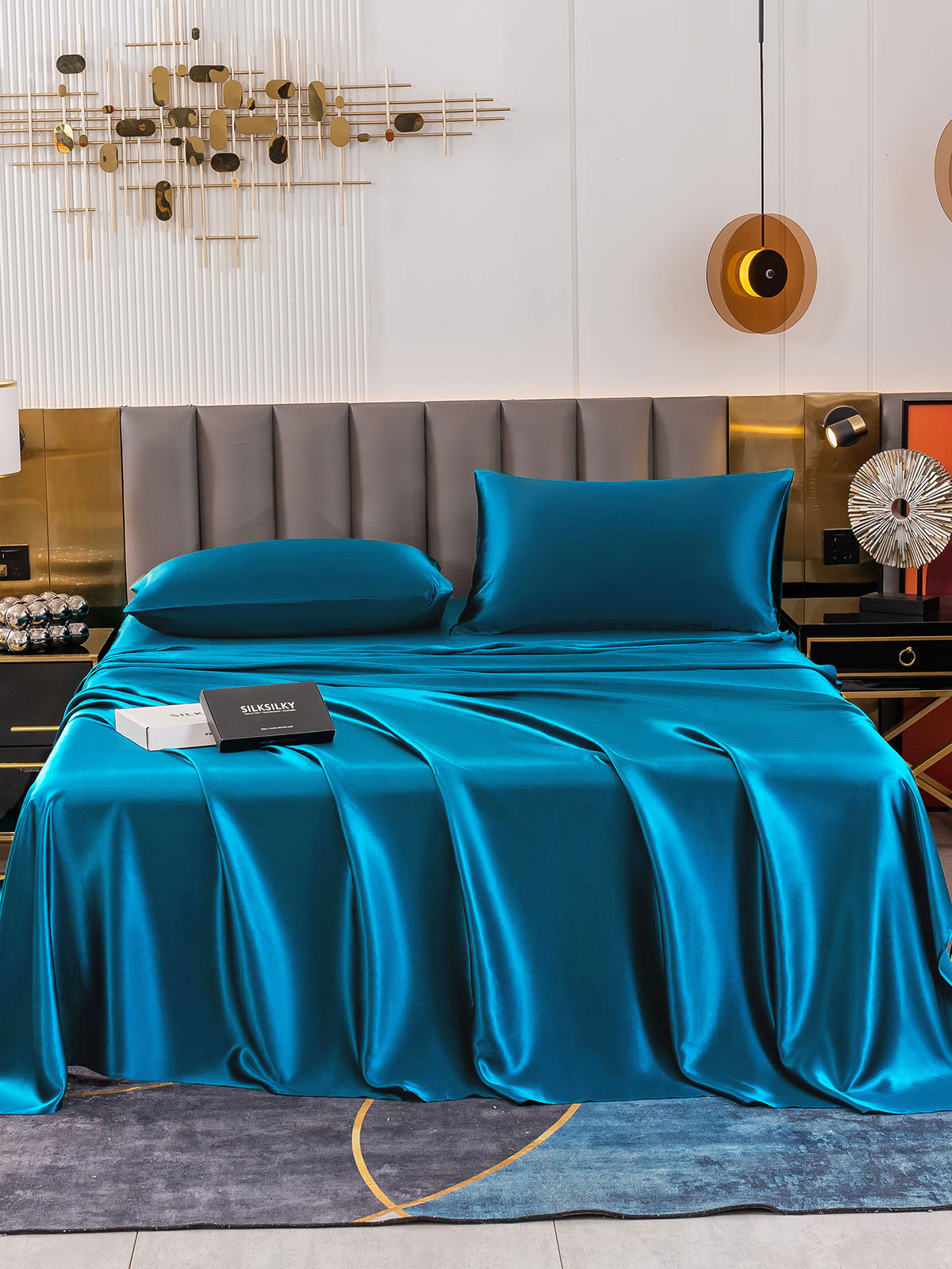 [Verde Acqua] SilkSilky-IT 19Momme Seta pura Bedding Set 002