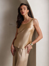 [Champagne] SilkSilky-IT Senza maniche Scollo quadrato Set di Bretelle 008