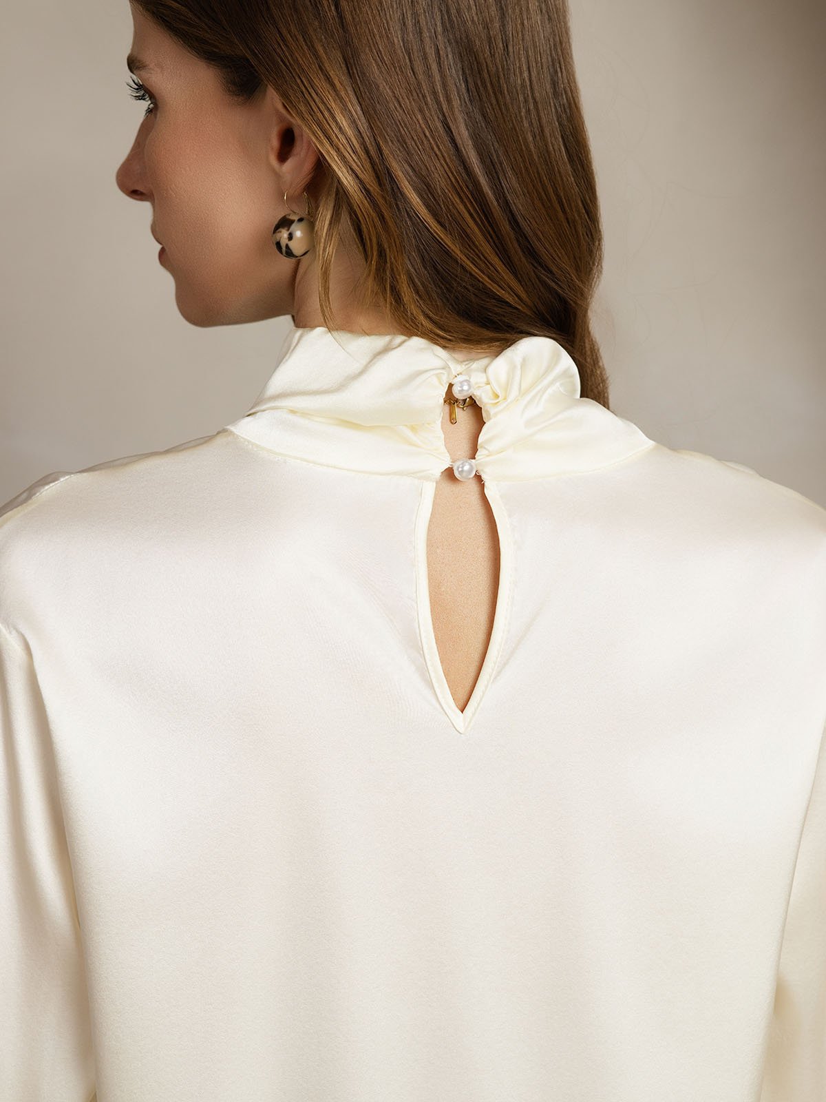 [Avorio] SilkSilky-IT 19Momme Seta Womens Shirt 006