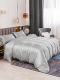 SilkSilky IT 19Momme Seta pura Bedding Set Argento 004