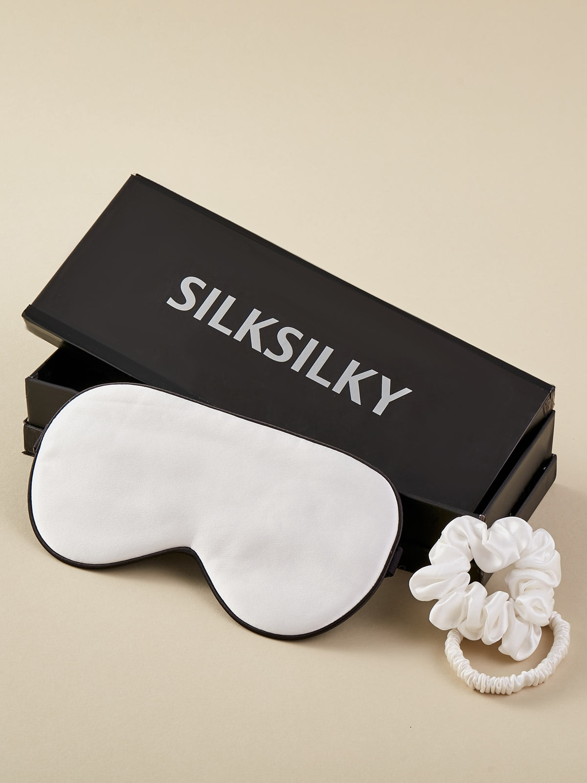 [Bianco] SilkSilky-IT 19Momme Seta pura Eye Mask 001