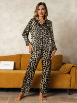 [Leopardo] SilkSilky-IT Manica lunga Pigiami da donna 004