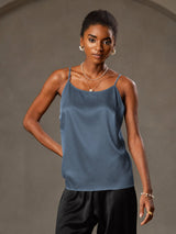 [Verde Petrolio Intenso] SilkSilky-IT Spaghetti Strap Cami 003