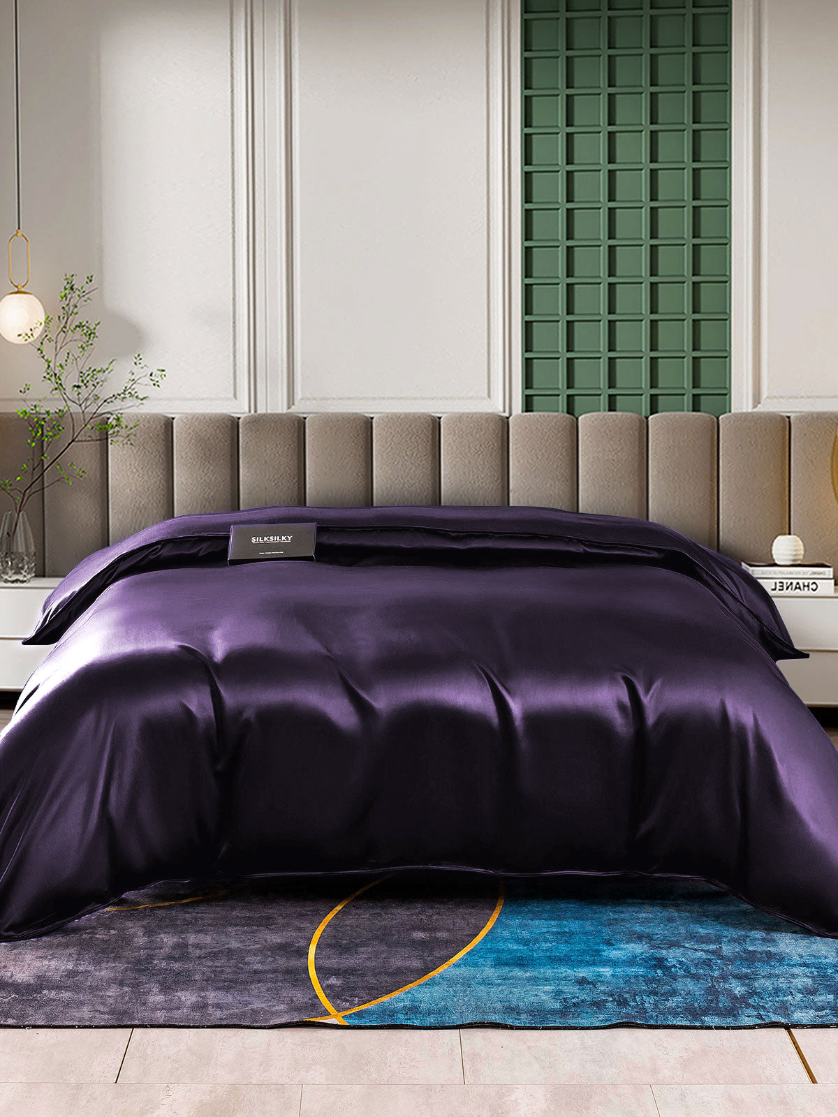 [Viola Scuro] SilkSilky-IT 22Momme Seta pura Duvet Cover 001,