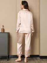 [Rosa Chiaro] SilkSilky-IT Long Sleeve Lapel Collar Pigiami da donna 002