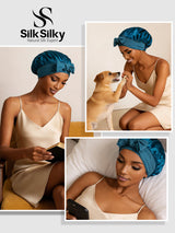 [Verde Acqua] SilkSilky-IT Cuffia di seta 005