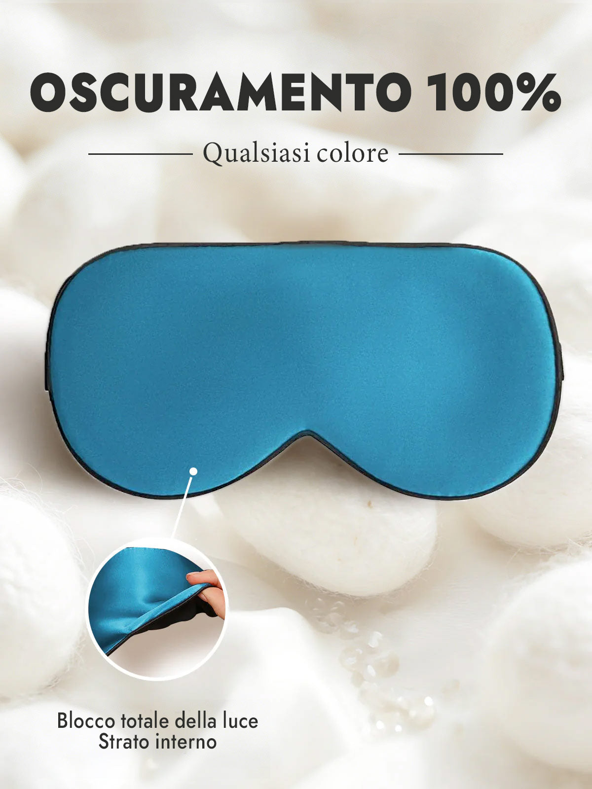 [Verde Acqua] SilkSilky-IT Mascherina da Notte 001